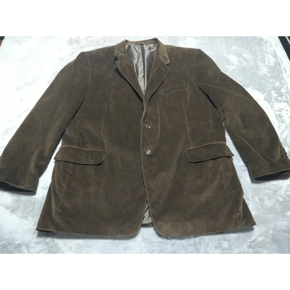 Calvin America Corduroy Blazer Men 50R Brown Vintage 90s Classic 2 Button Sporty